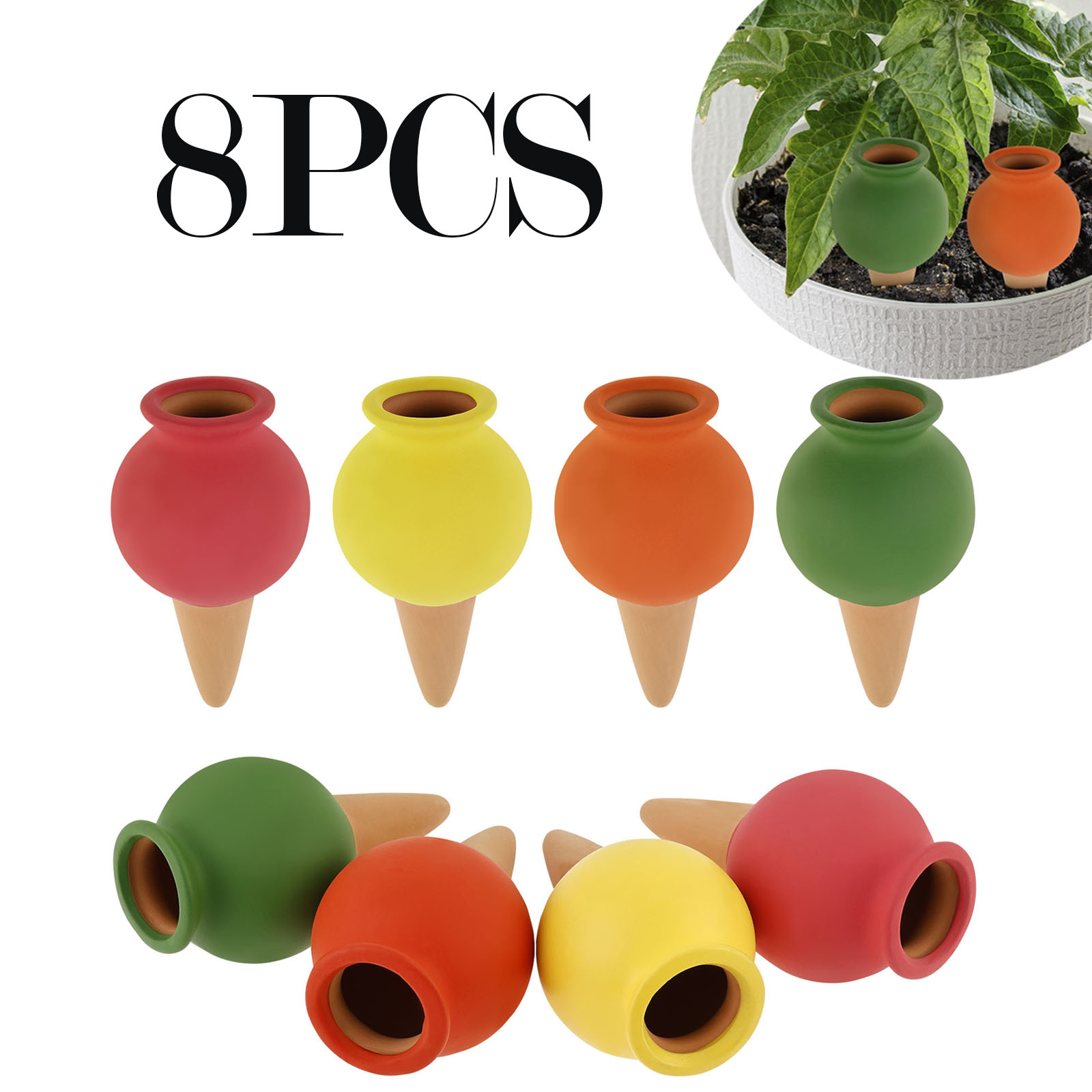 8Pcs 테라코타 자체 급수 스파이크 점토 식물 급수  - Self Watering Insert 리뷰 및 가격
